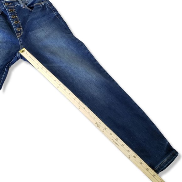 Sneak Peek High Rise Button Fly Skinny Blue Jeans Women's Size 11 / W30 - Picture 11 of 11
